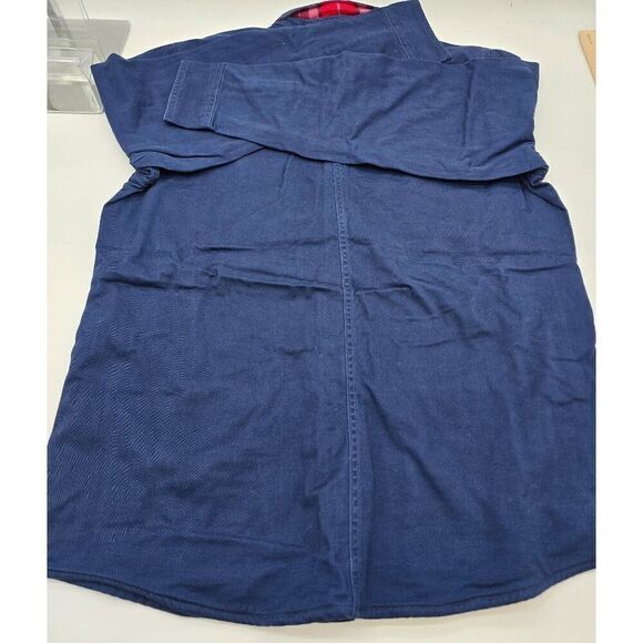 Lands End Mens Medium Traditional Fit Navy Button-Down Shirt - Picture 3 of 4